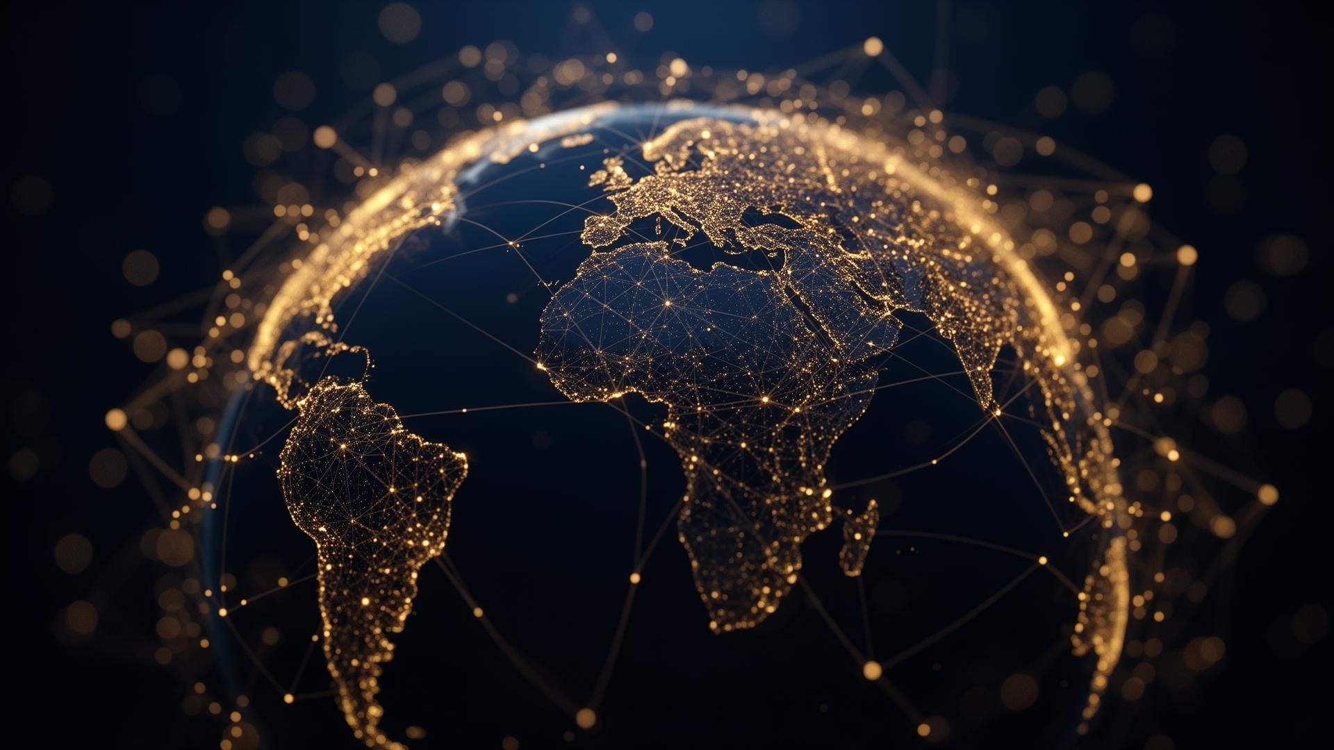A global network of connected nodes